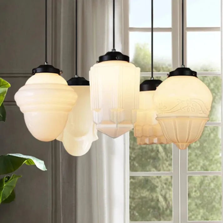 Geometric Pendant Light in Mid-Century Art Deco Style