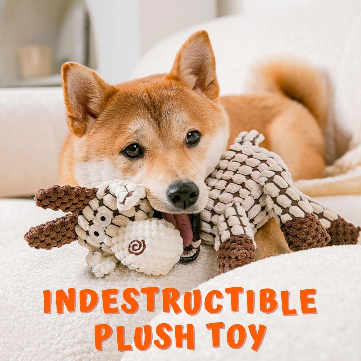Long-Lasting Plush Canine Companion with Squeaker for Active Dogs