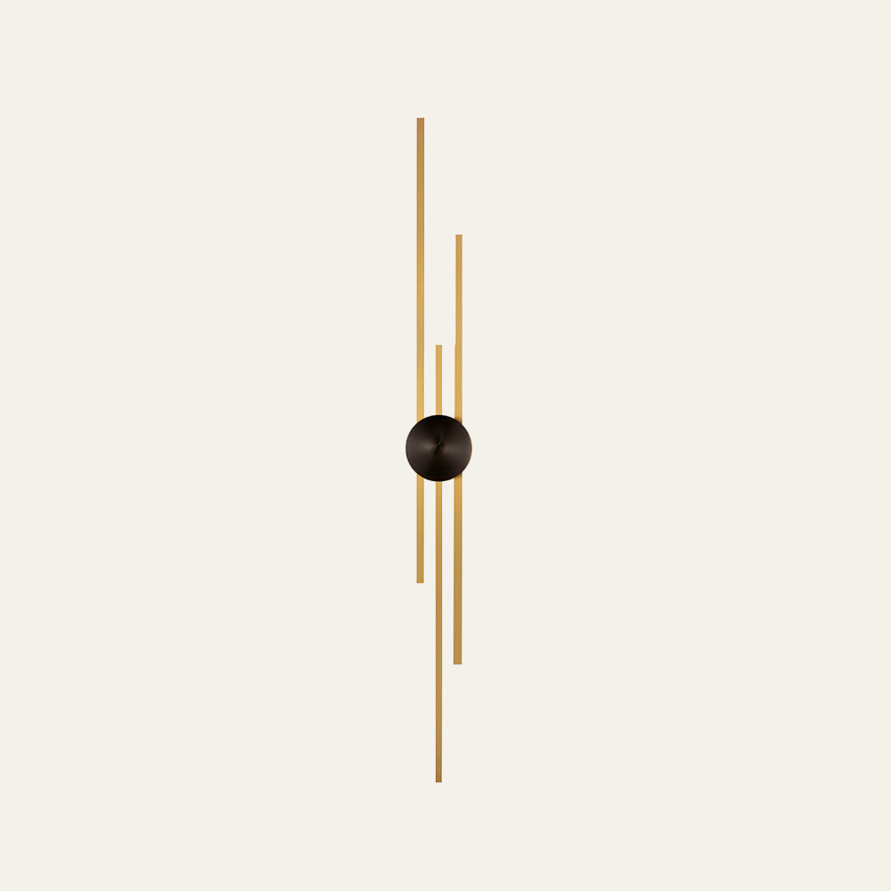 Linear Wall Light Fixture in Black and Gold Finish