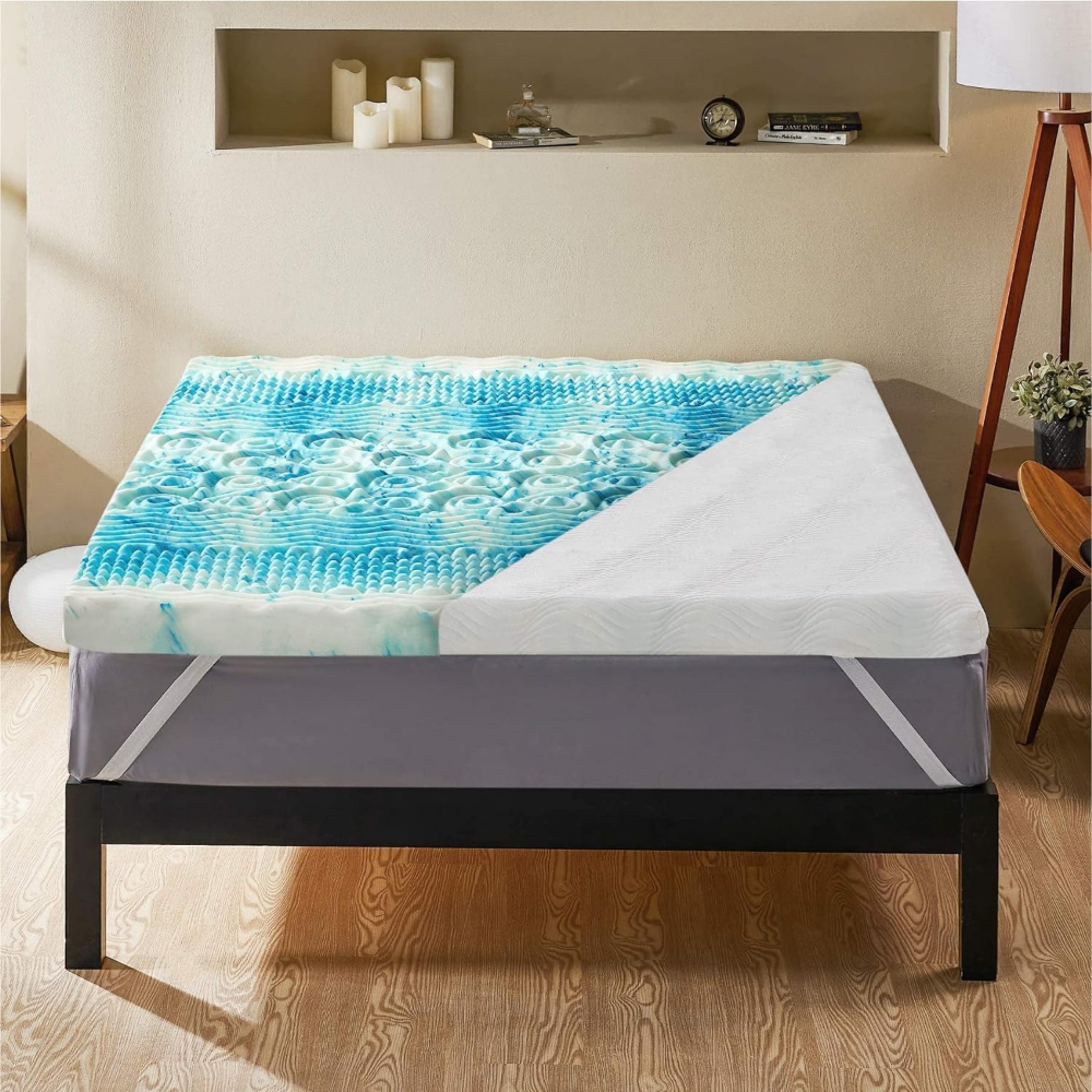 ChillRest Memory Foam Mattress Topper with Cooling Cover