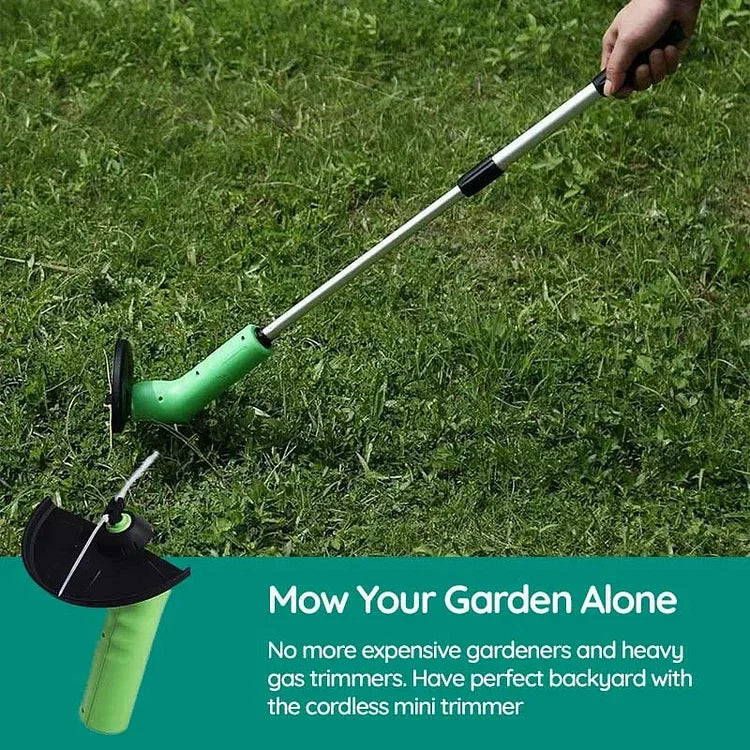 Lightweight Handheld Grass Trimmer with Adjustable Handle and Debris Guard