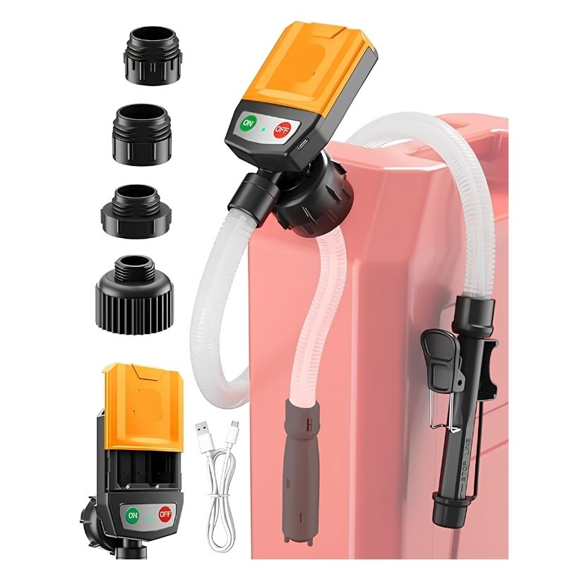 Effortless Liquid Transfer Pump with Battery Power & Adapters