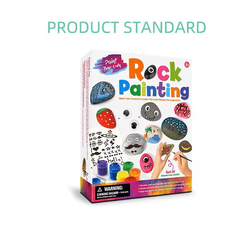 Creative Rock Art Kit with Smooth Stones and Vibrant Paints for Ages 4-12