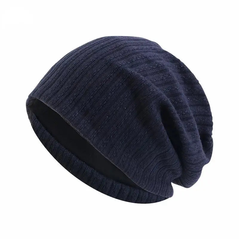 Unisex Double Layer Knit Beanie Hat with Wheat Design for Winter, One Size