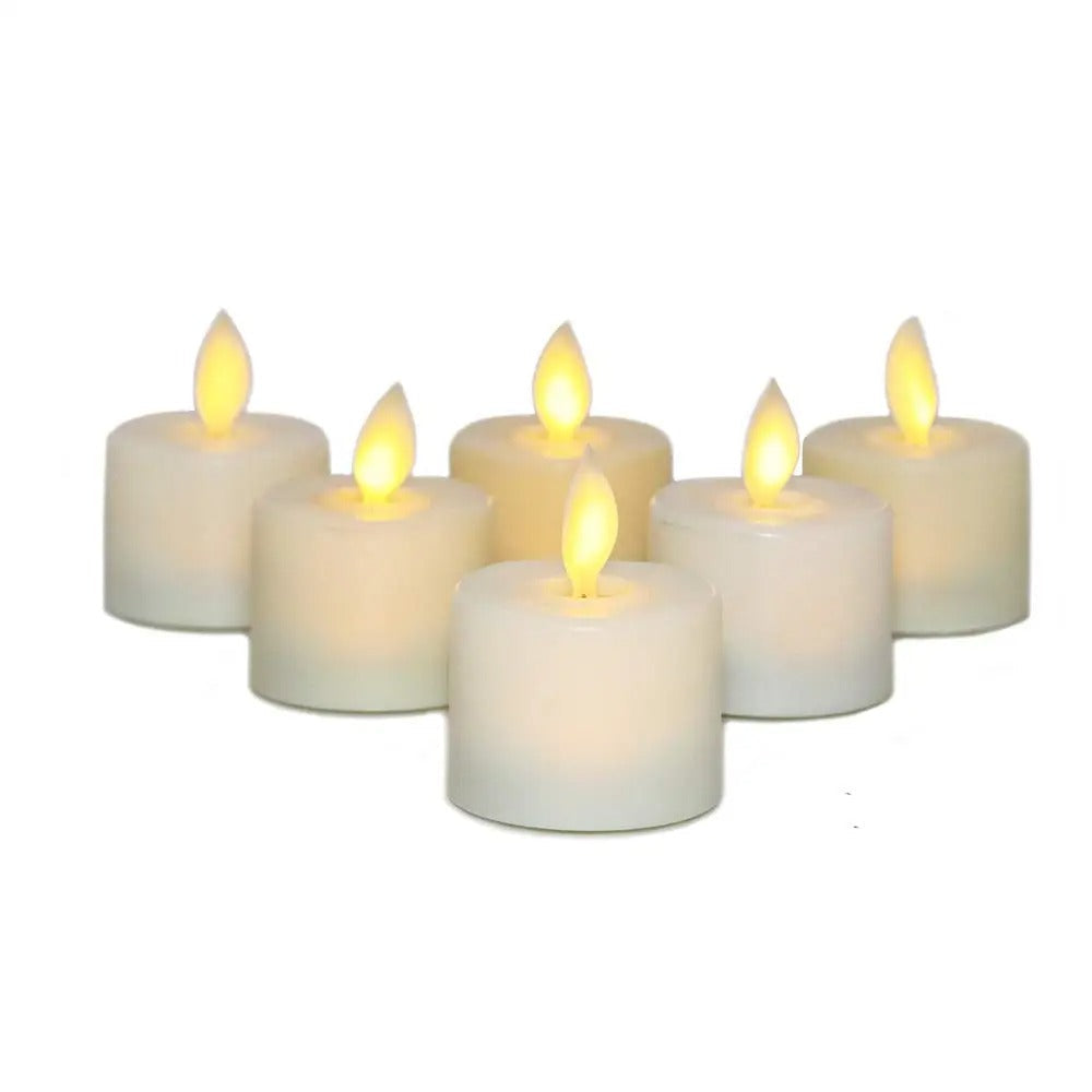 Waterproof LED Candle Set with Remote Control - 6 Pack