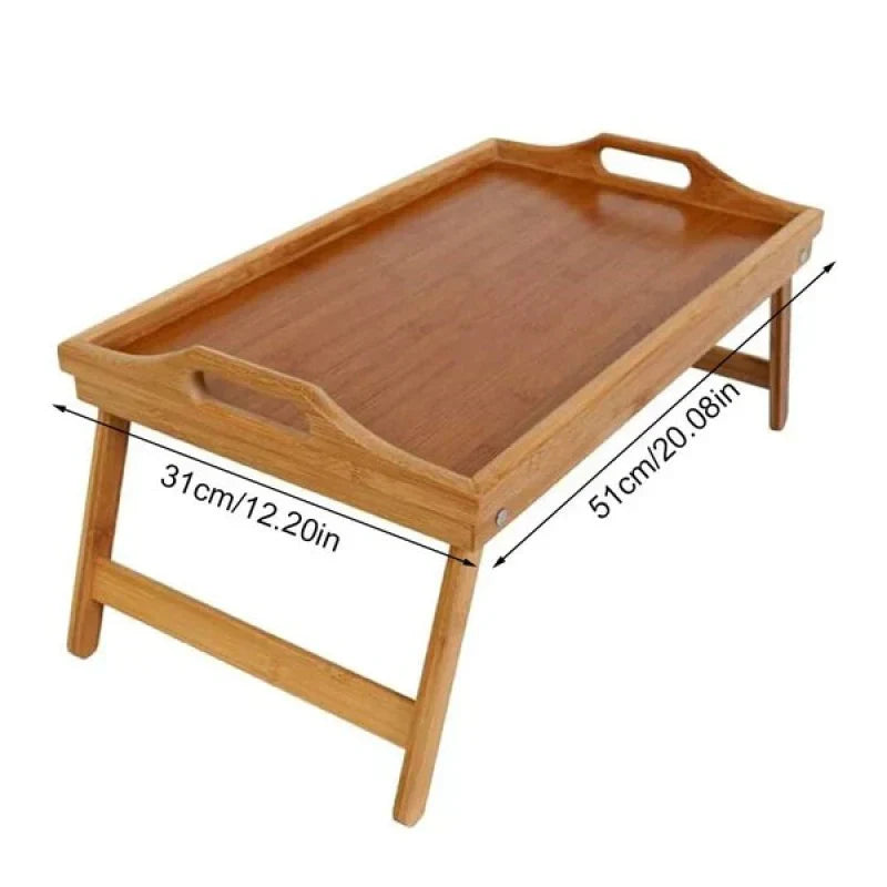 Versatile Bamboo Breakfast Tray with Foldable Legs