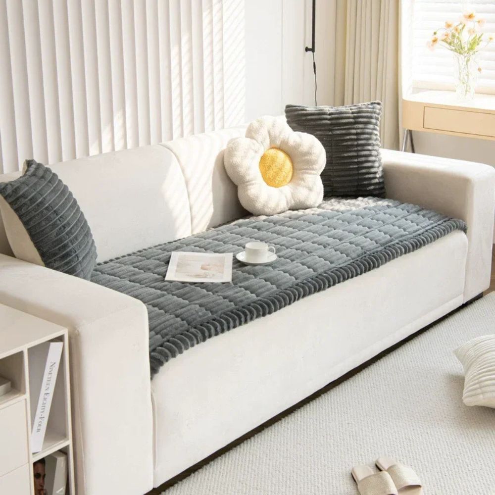 Protective Sofa Shield with Non-Slip Backing & Washable Fabric