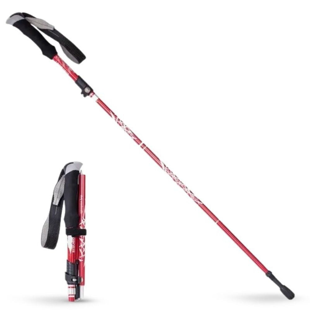 Compact Hiking Pole with Durable Steel Shaft and Slip-Resistant Handle
