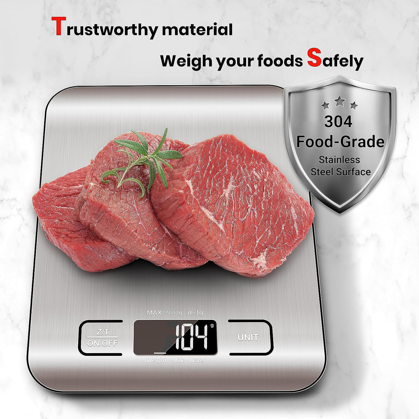Digital Cooking Scale with Illuminated Screen and Tare Feature