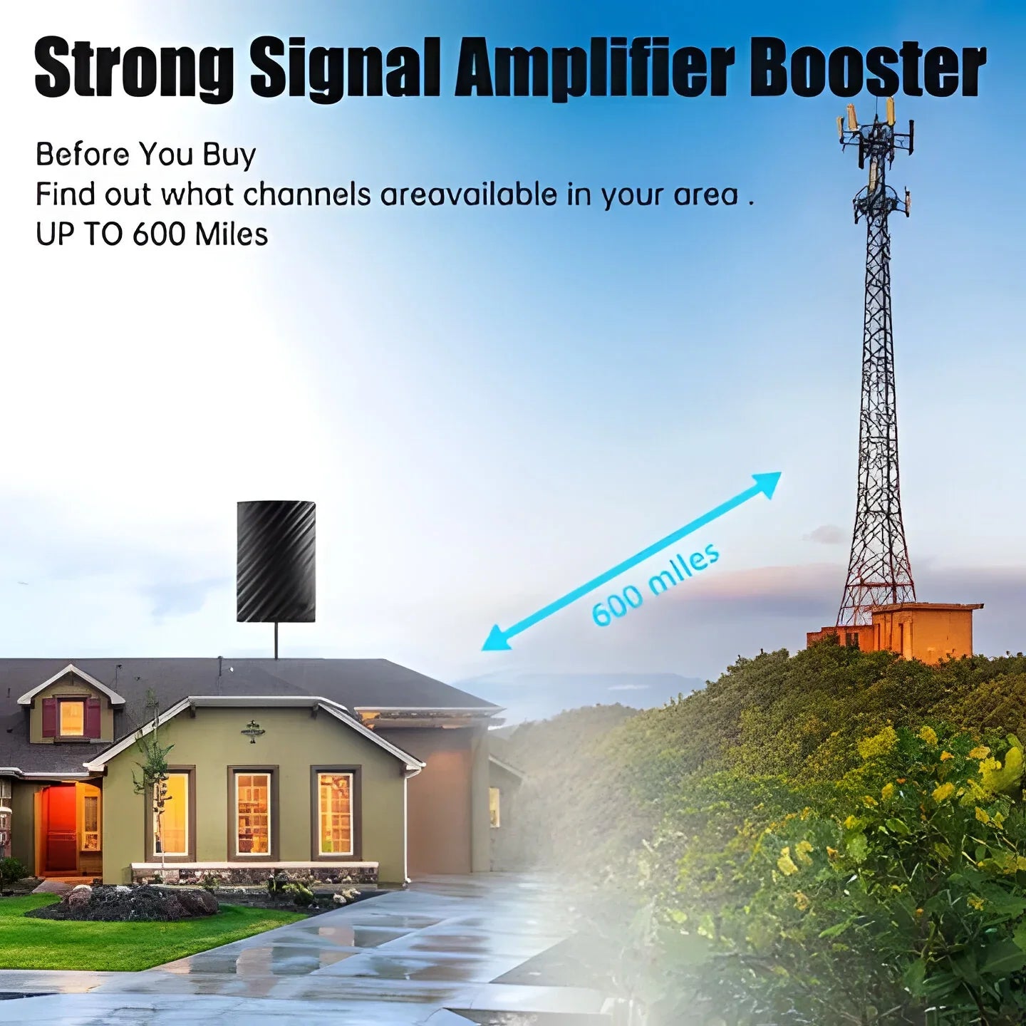 High-Performance 4K Indoor TV Antenna with Extended Range