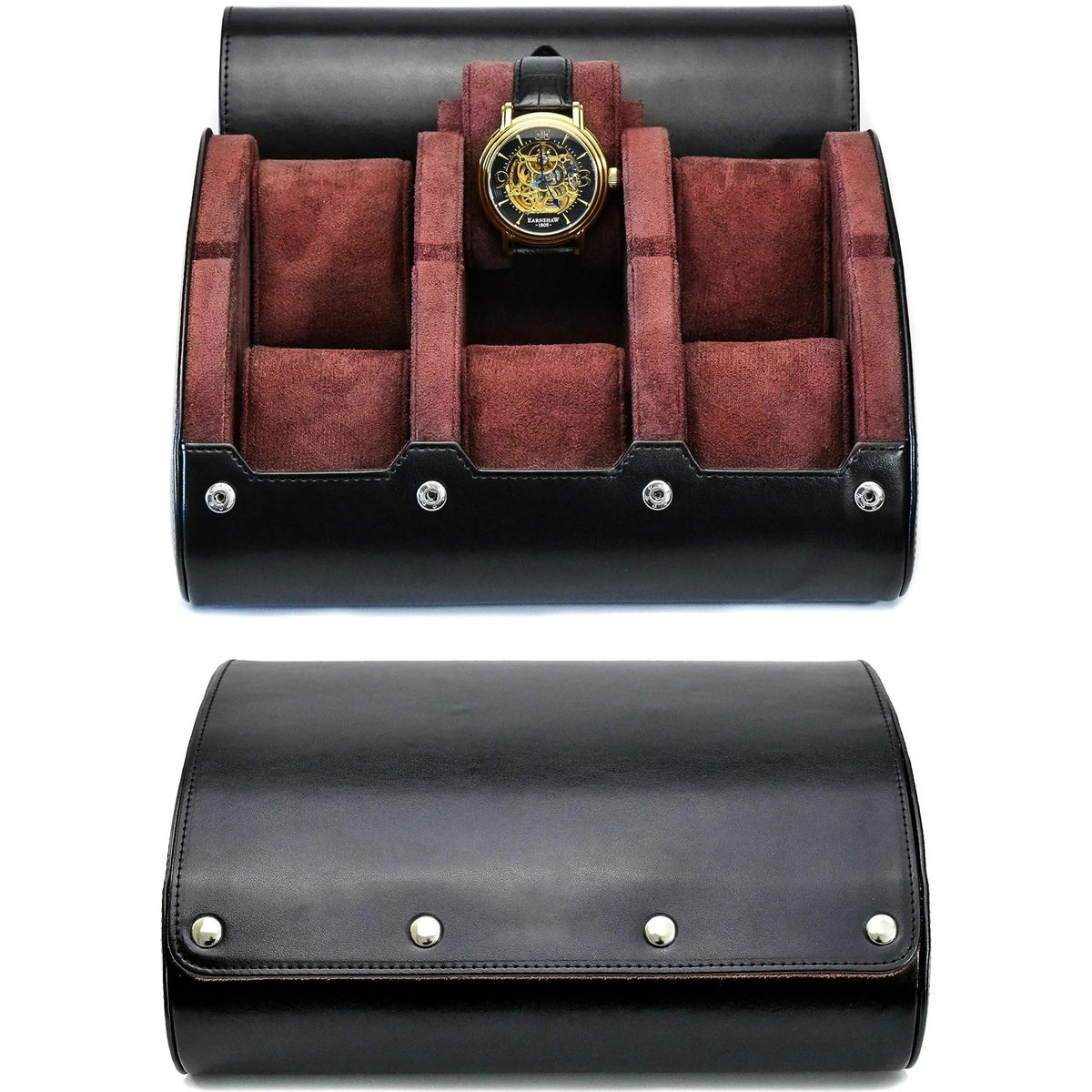 Watches Storage Roll for 3 or 6, Soft Suede Interior & PU Leather