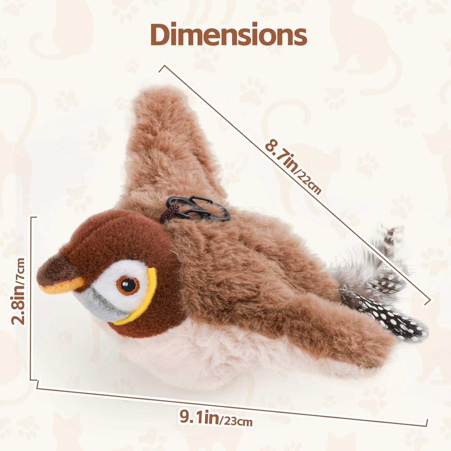 Engaging Plush Cat Playmate with Motion-Activated Sounds and Rechargeable Battery