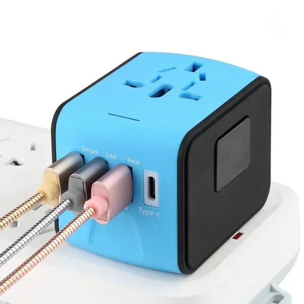 Global Travel Power Hub with USB Charging Ports