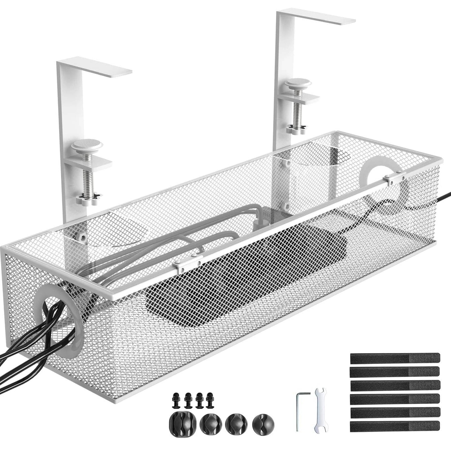 Effortless Desk Organizer with Dual Drawers and Cable Management