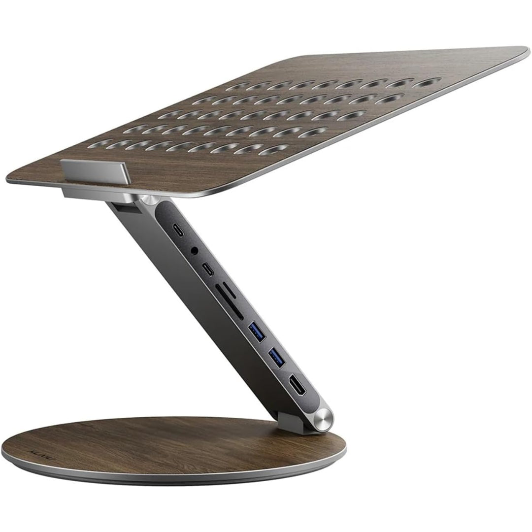 Adjustable Laptop Stand with USB-C Dock – Rotating and Versatile