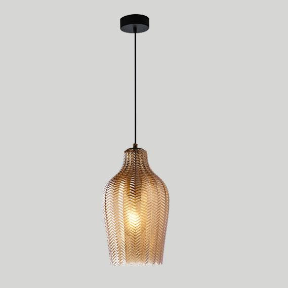 Chic Pendant Light with Wavy Glass Design – Modern Lighting Fixture