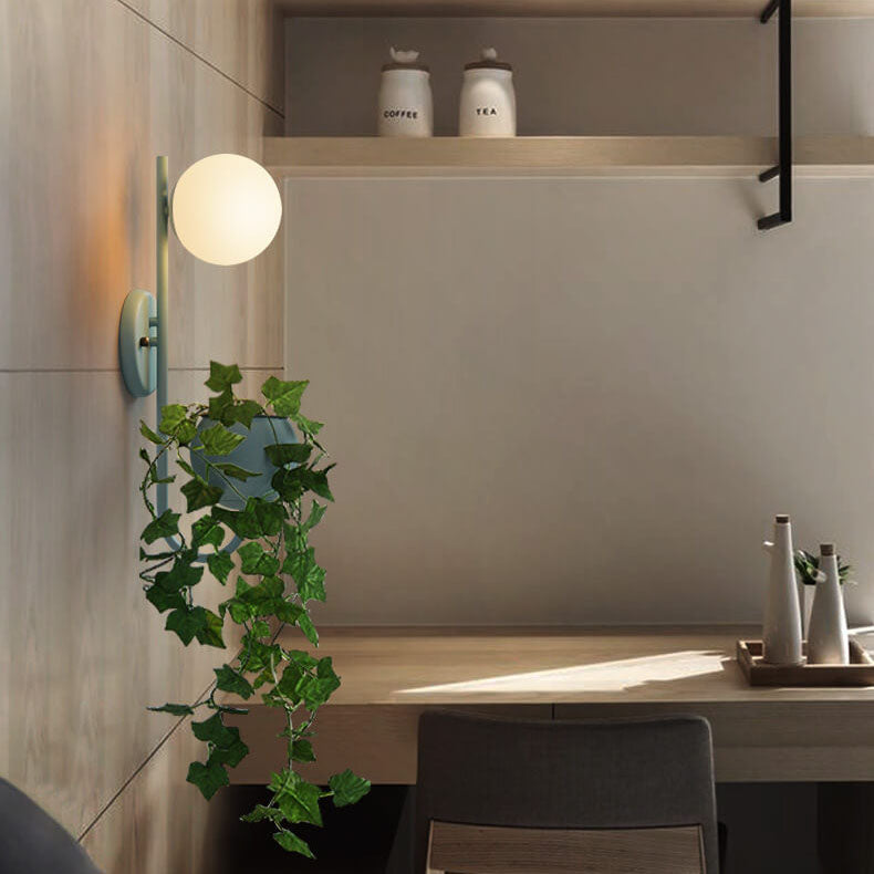 Chic Wall Light and Planter in Contemporary Industrial Style