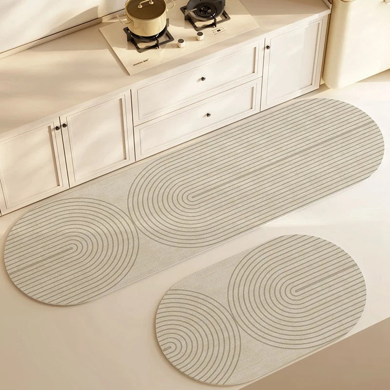 Non-Slip Rubber Base Stone Bath Mat – Absorbent for Kitchen & Bathroom