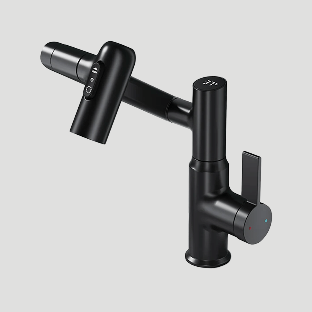 Temperature Display Kitchen Faucet – 360° Adjustable Modern Style