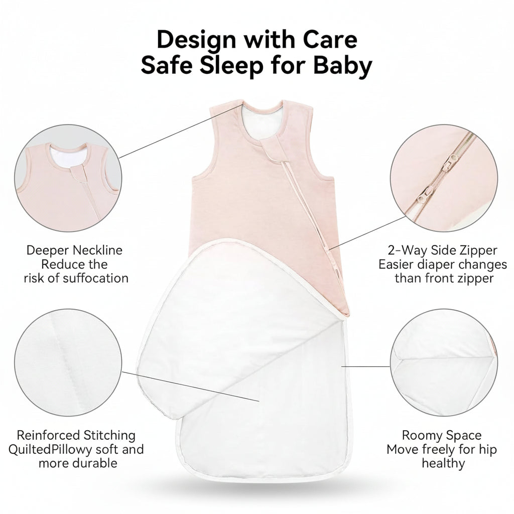 Infant Sleep Sack with Two-Way Zipper – Breathable Wearable Blanket