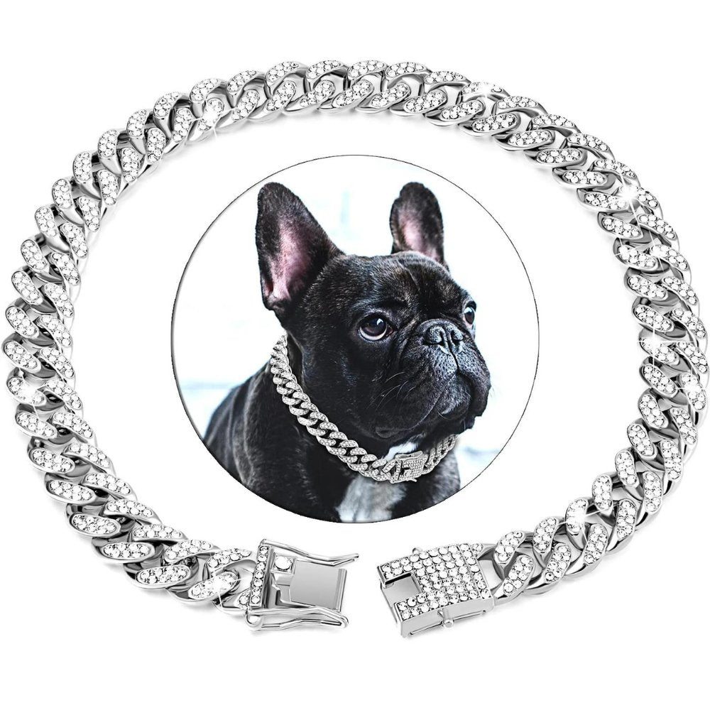 Cuban Link Dog Collar with Secure Closure – Fashionable Pet Gear