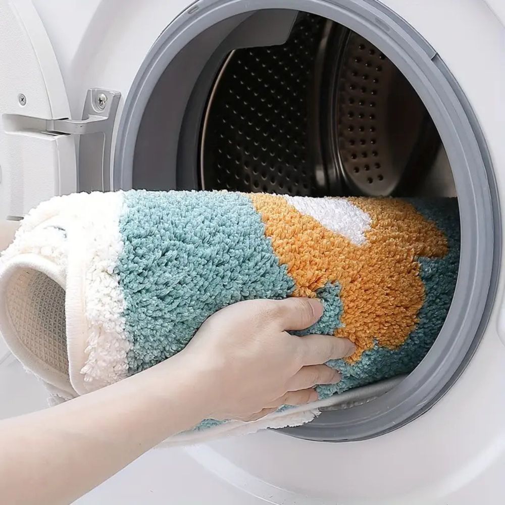 Floral Bath Mat with Non-Slip Design