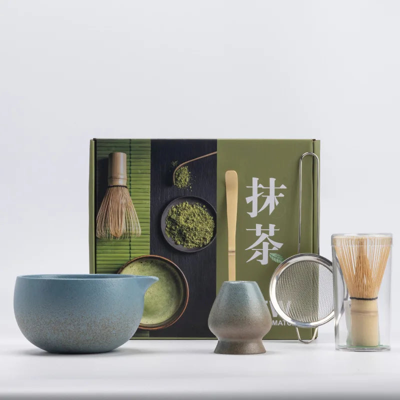 Ceramic Matcha Set with Bowl and Whisk – 5 Non-Toxic Pieces for Tea
