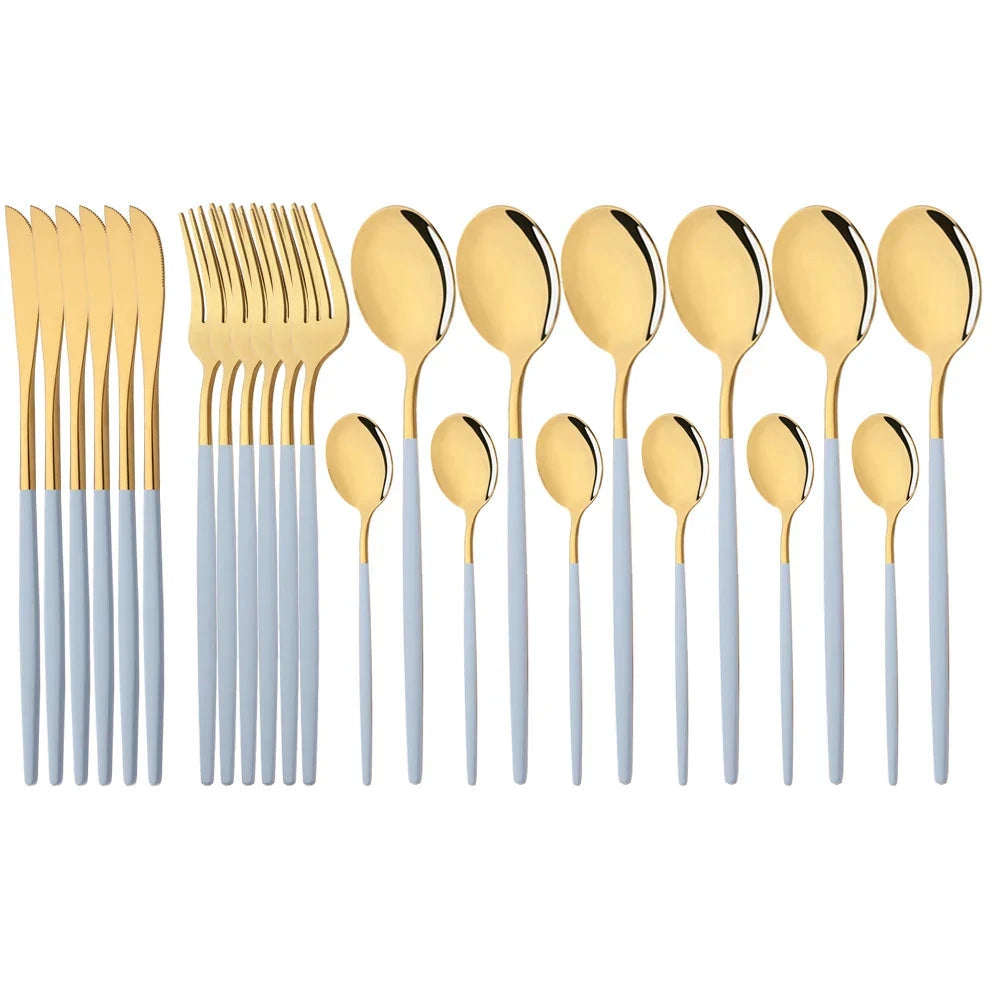 Stylish Pink Stainless Steel Utensil Set for Comfortable Dining