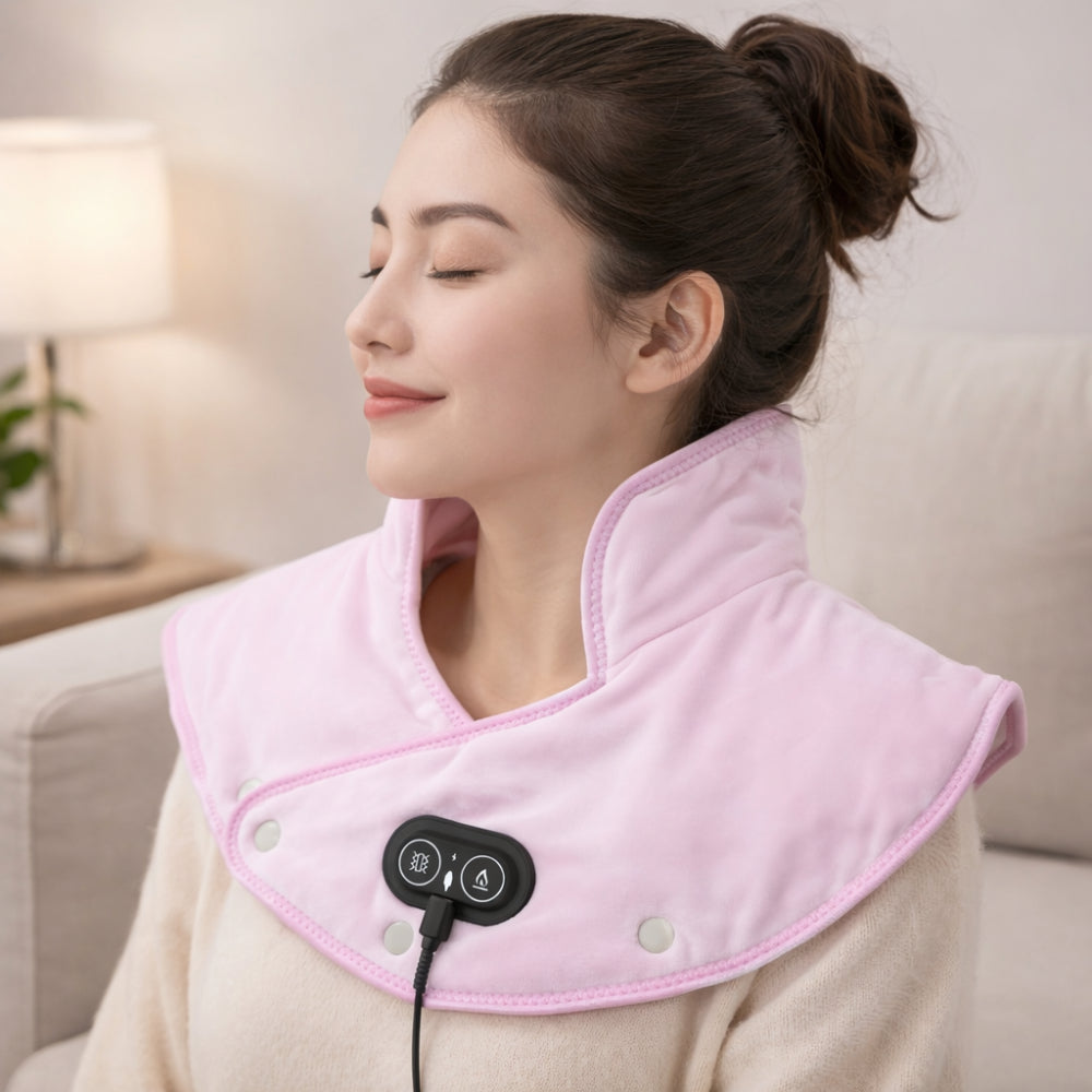 USB Heated Neck Wrap with Vibration Massage for Comfort