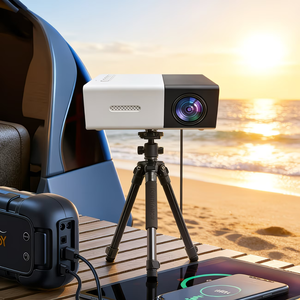 Mini Portable Projector - 1080P Home Cinema with Built-in Speaker