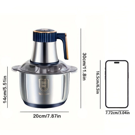 5L Capacity Stainless Steel Food Chopper - 5000 RPM Motor for Cooking