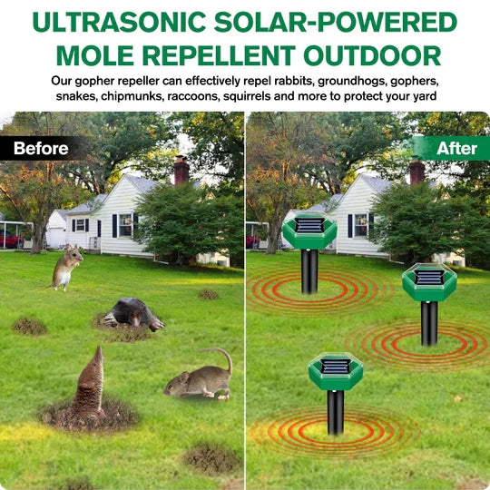 Eco-Friendly Solar Ultrasonic Pest Deterrent - 4 Pack