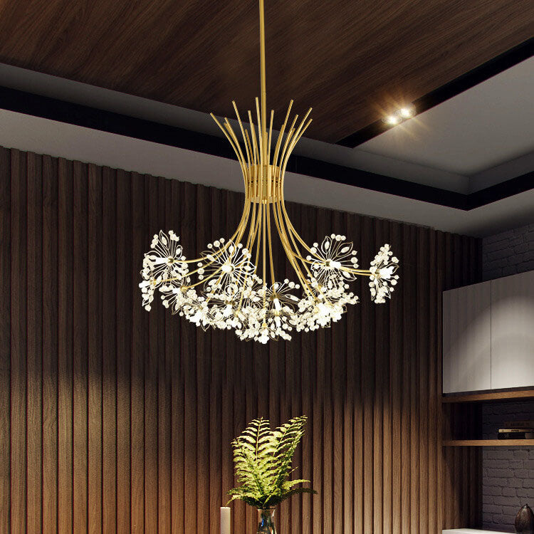Elegant LED Chandelier Light Fixture with Modern Crystal Design