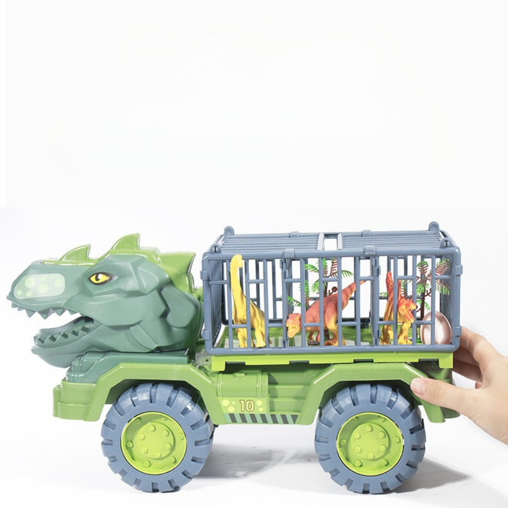 Dinosaur Figures Playset with Toy Truck and Cage Design