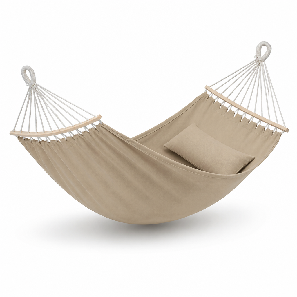Sturdy Double Hammock with Detachable Spreader Bar for Leisure