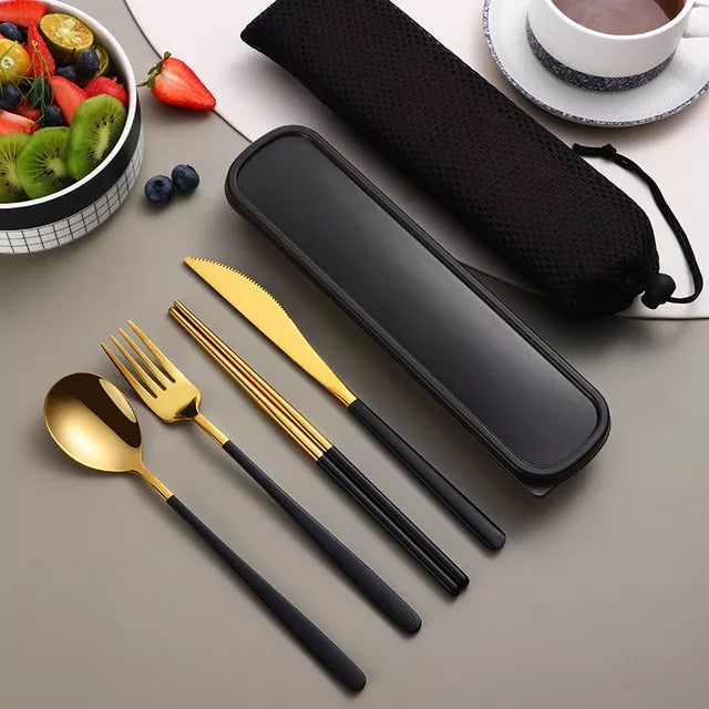 Portable Dining Set Made of 304 Stainless Steel – Eco-Friendly Cutlery