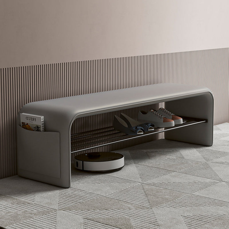 Modern Faux Leather Bench for Hallway - Chic Aesthetic
