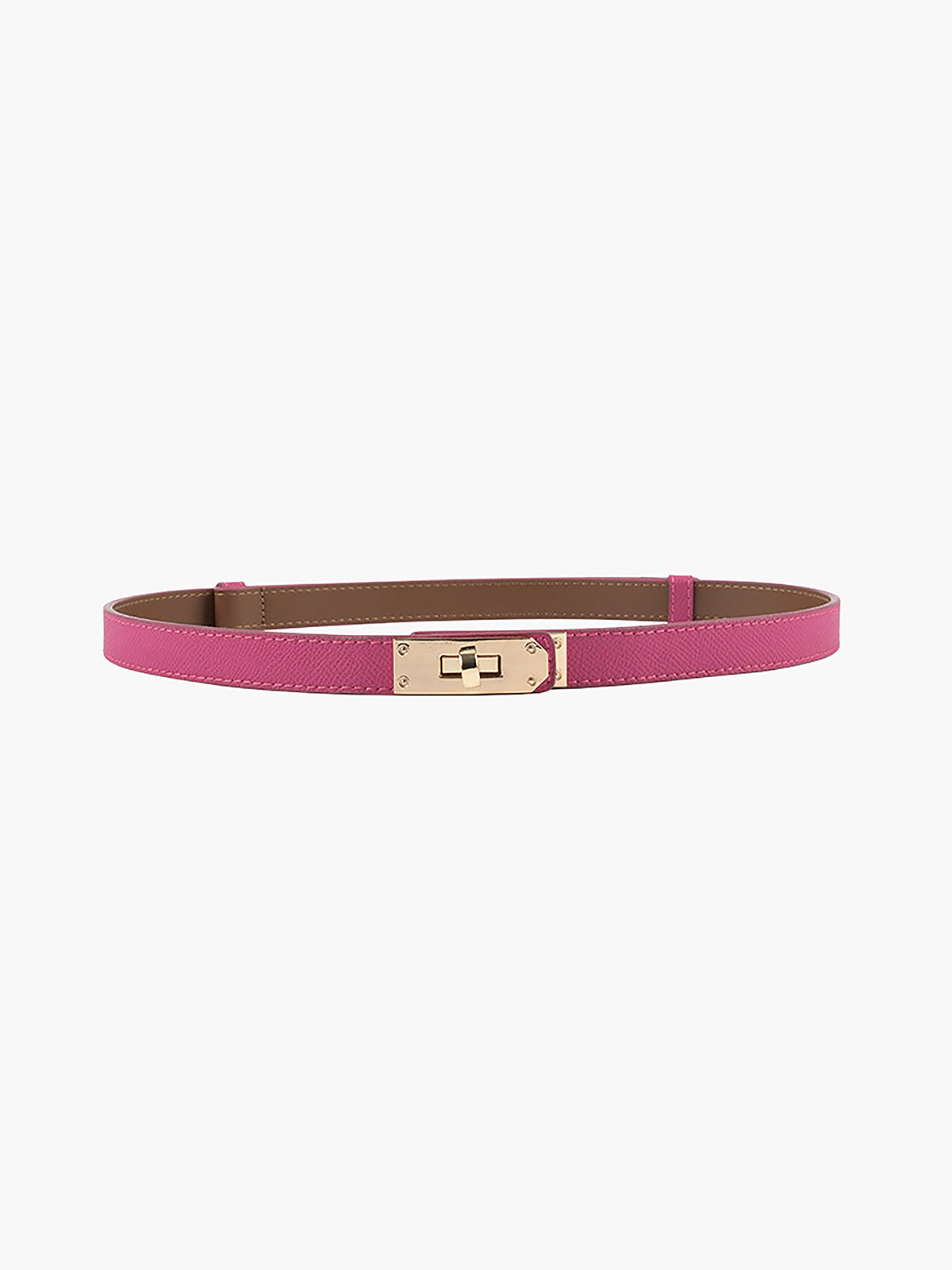 Versatile Fashion Leather Belt with Adjustable Fit and Gold Accents
