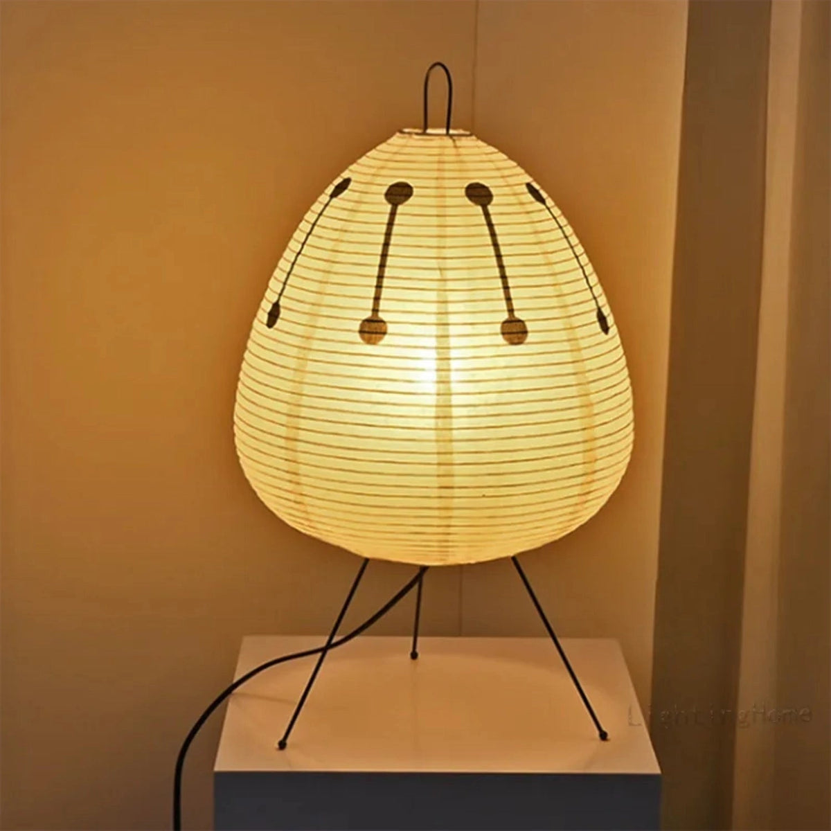 Soft Ambient Light Tripod Floor Lamp – Japanese-Inspired Design