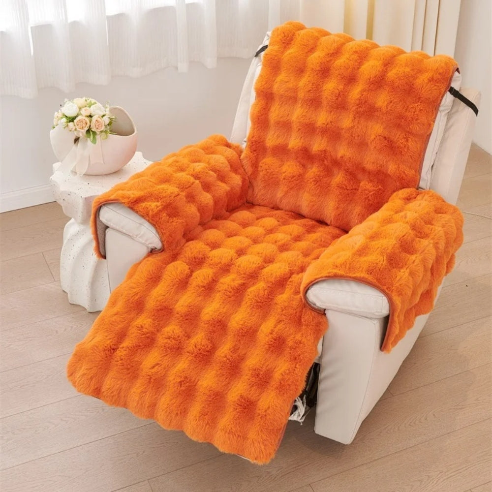 Faux Fur Non-Slip Recliner Cover – Soft Plush Protection