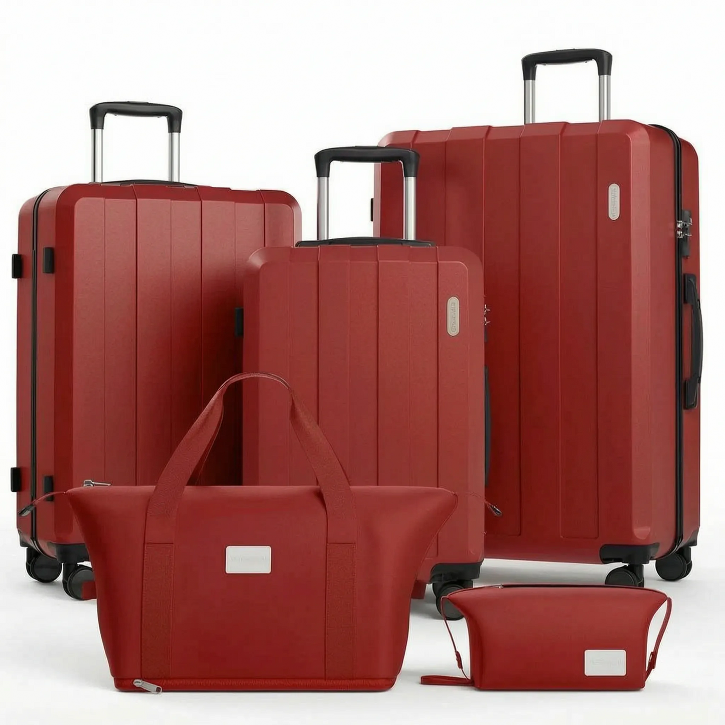 Durable Luggage Set - Five Expandable Hard-Shell Suitcases