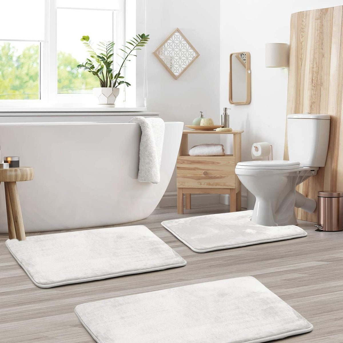 3-Piece Bath Mat Set with Non-Slip Design