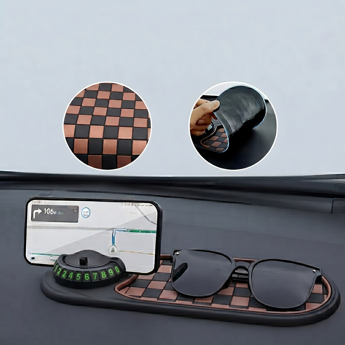 Secure Dashboard Phone Dock with Non-Slip Grip for Safe Driving