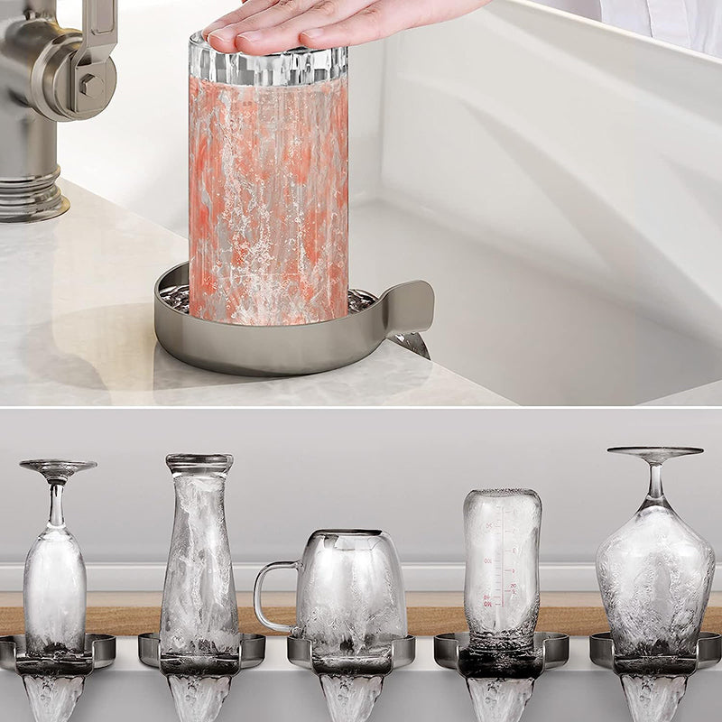 Premium Stainless Steel Glass Rinse Station with Smart Shutoff