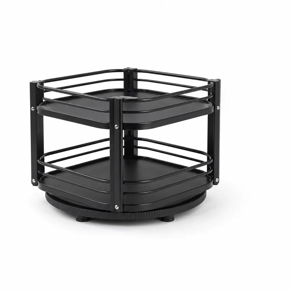 Adjustable Height Spice Rack (360° Rotating Turntable)