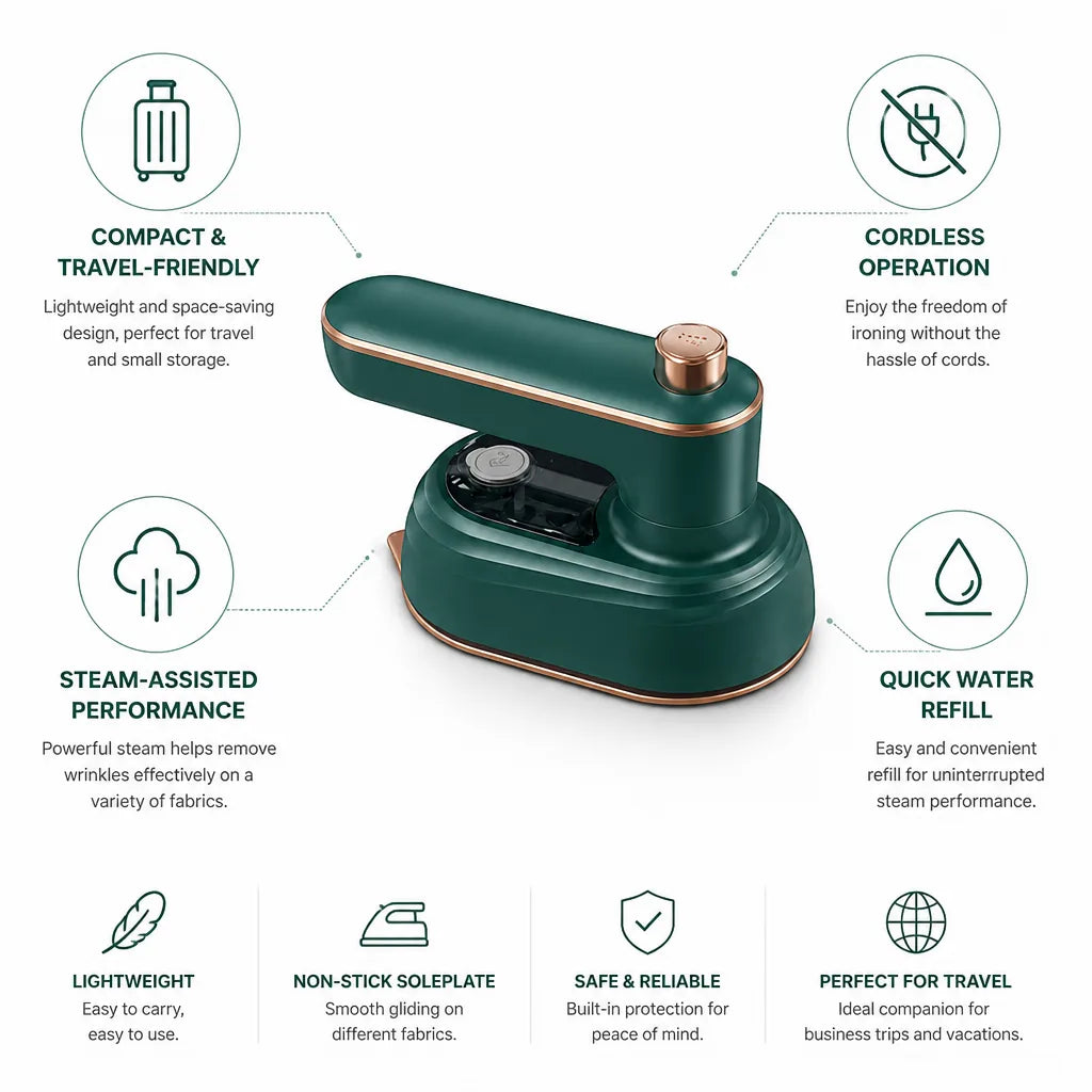 Compact Cordless Steam Travel Iron