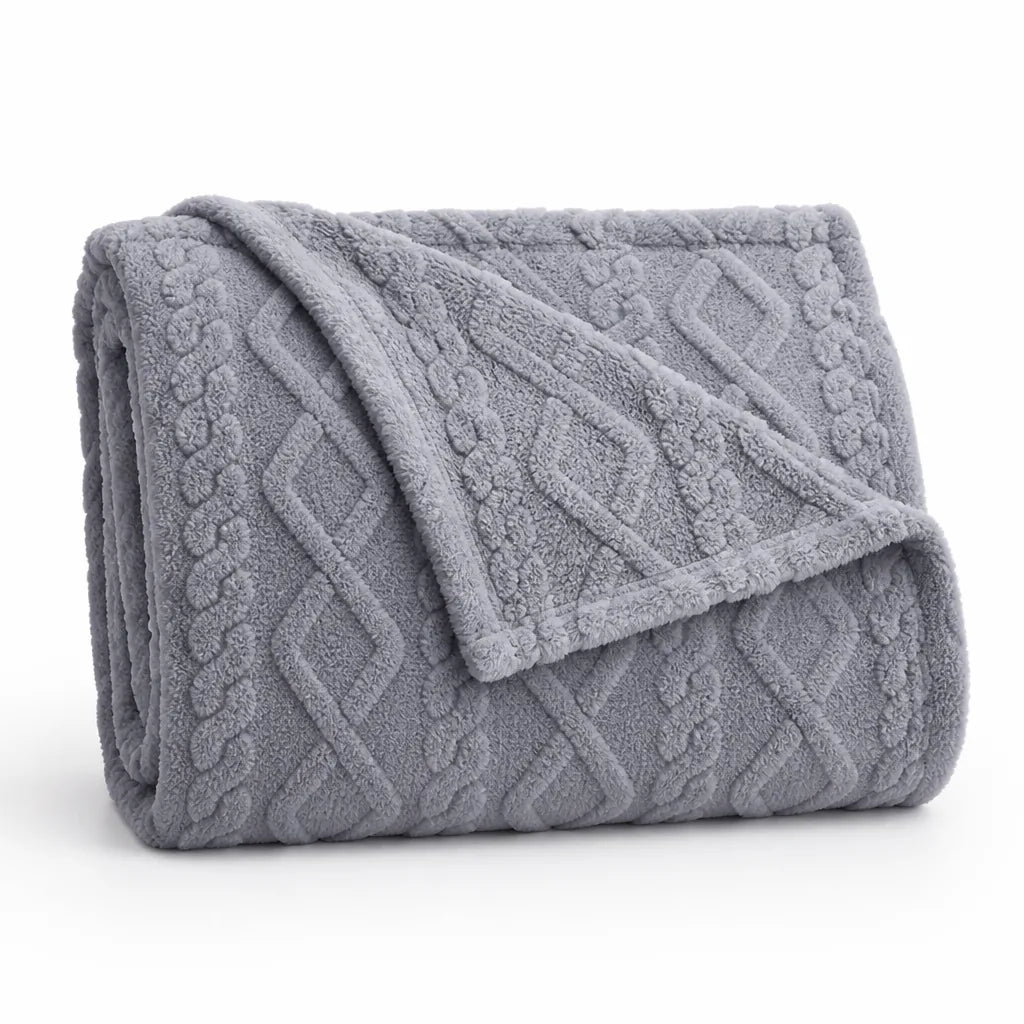 Double-Sided Faux Lambswool Throw Blanket
