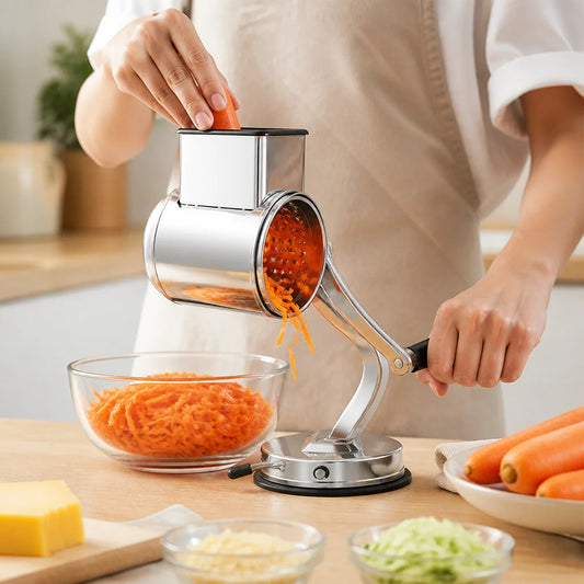 Handheld Rotary Food Grater (Grates, Slices & Shreds)
