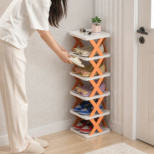 Multi-Tier Stackable Open-Frame Shoe Rack (Side Guards)