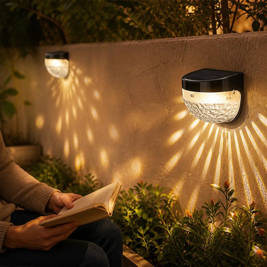 Outdoor Solar Led Wall Light (Tempered Glass, Waterproof)